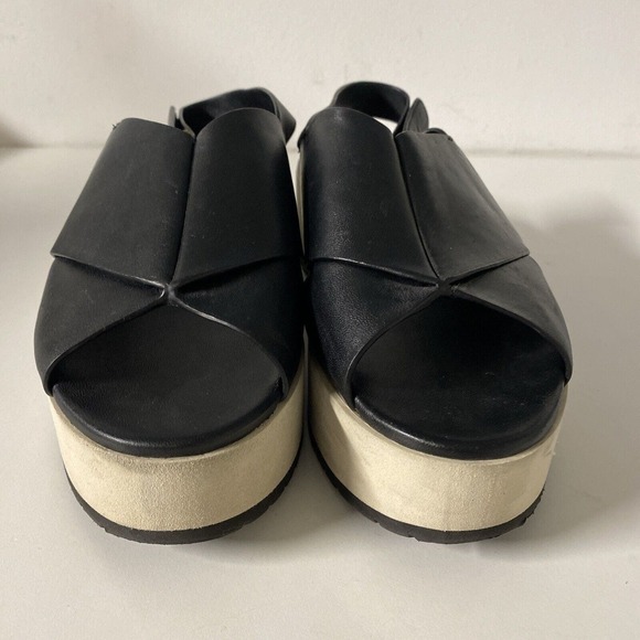 VINCE Weslan Cross Strap Slingback Sandal Flatform Platform Open Toe Bla… - Picture 3 of 10